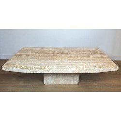 Travertine Coffee Table by Stone International, Italy, circa 1980