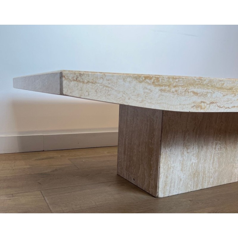 Travertine Coffee Table by Stone International, Italy, circa 1980