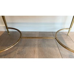 Art Déco Bronze Coffee Table with Black Portor Marble Top, in the Style of Maison Jansen, France, circa 1940
