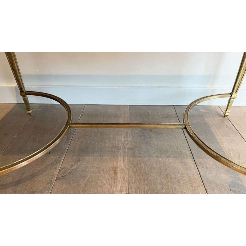 Art Déco Bronze Coffee Table with Black Portor Marble Top, in the Style of Maison Jansen, France, circa 1940