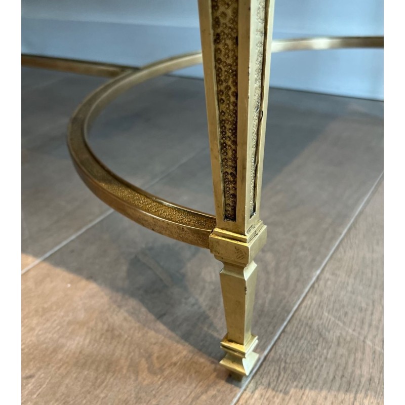 Art Déco Bronze Coffee Table with Black Portor Marble Top, in the Style of Maison Jansen, France, circa 1940