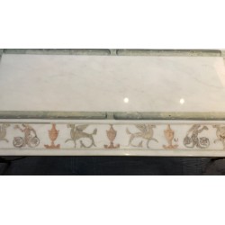 Neoclassical Bronze and Brass Coffee Table with Marble Top, France, circa 1935