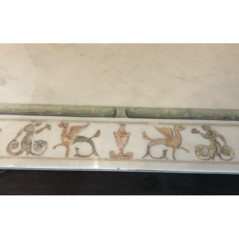 Neoclassical Bronze and Brass Coffee Table with Marble Top, France, circa 1935