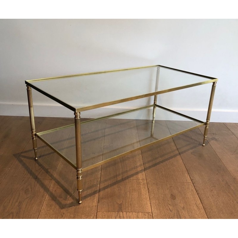 Brass Rectangular Coffee Table in the style of Maison Jansen. Circa 1940