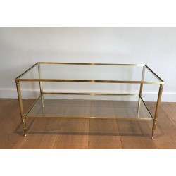 Brass Rectangular Coffee Table in the style of Maison Jansen. Circa 1940