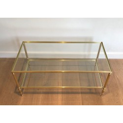 Brass Rectangular Coffee Table in the style of Maison Jansen. Circa 1940