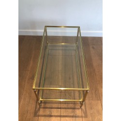 Brass Rectangular Coffee Table in the style of Maison Jansen. Circa 1940