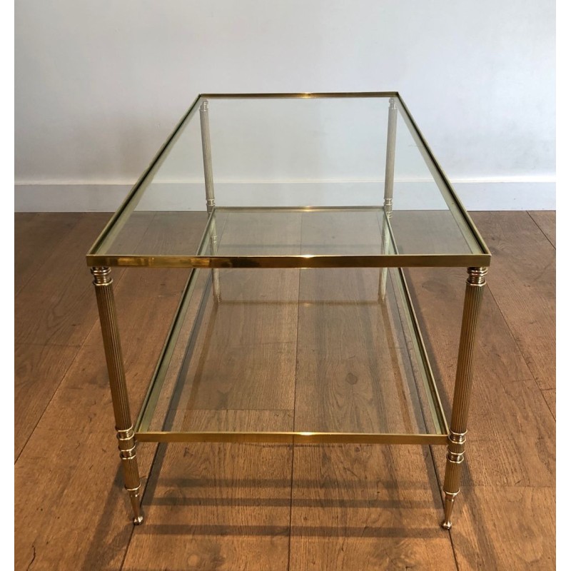 Brass Rectangular Coffee Table in the style of Maison Jansen. Circa 1940