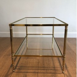 Brass Rectangular Coffee Table in the style of Maison Jansen. Circa 1940