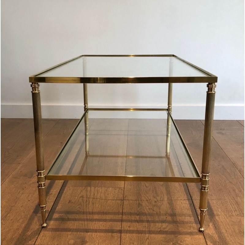 Brass Rectangular Coffee Table in the style of Maison Jansen. Circa 1940