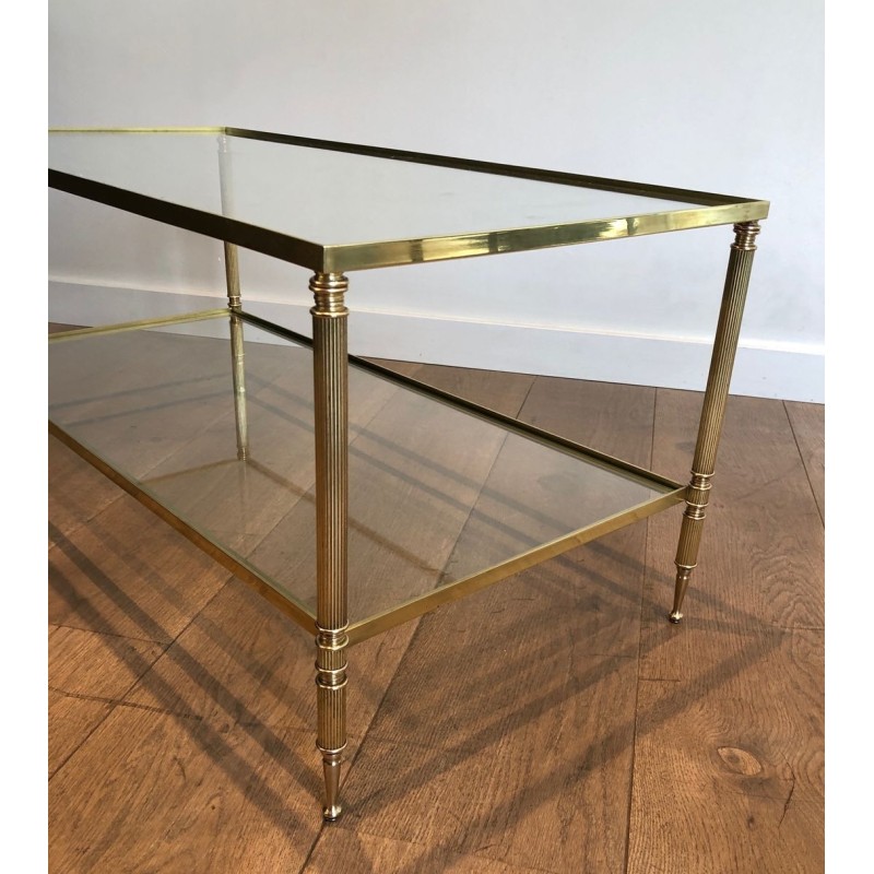 Brass Rectangular Coffee Table in the style of Maison Jansen. Circa 1940
