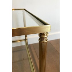 Brass Rectangular Coffee Table in the style of Maison Jansen. Circa 1940