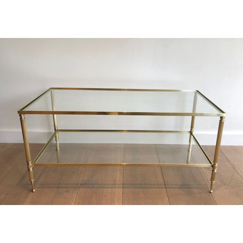 Brass Rectangular Coffee Table in the style of Maison Jansen. Circa 1940