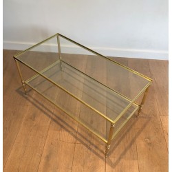 Brass Rectangular Coffee Table in the style of Maison Jansen. Circa 1940