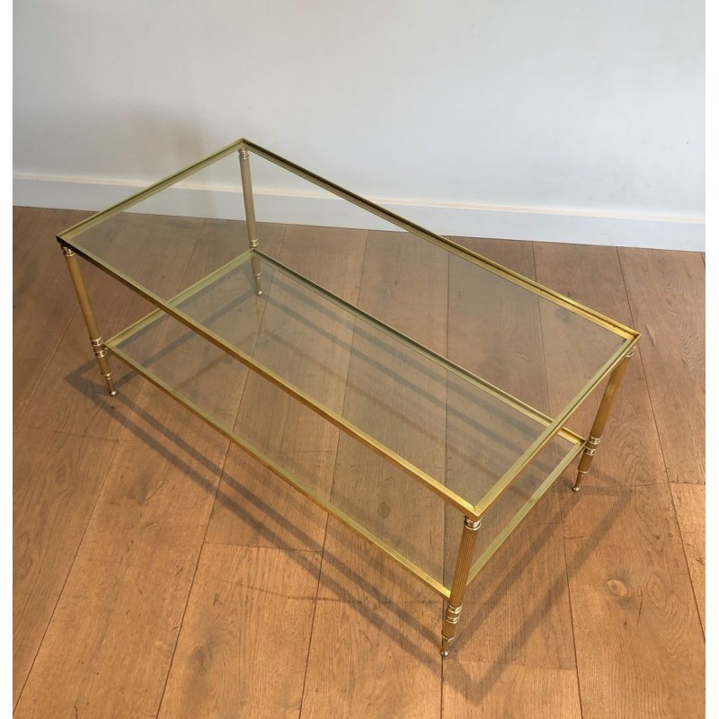 Brass Rectangular Coffee Table in the style of Maison Jansen. Circa 1940