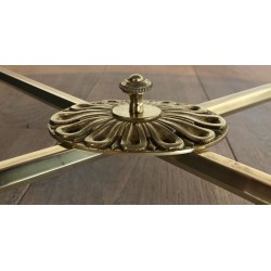 Neoclassical Oval Coffee Table in Brass with Carrara White Marble Top, Maison Jansen, circa 1940