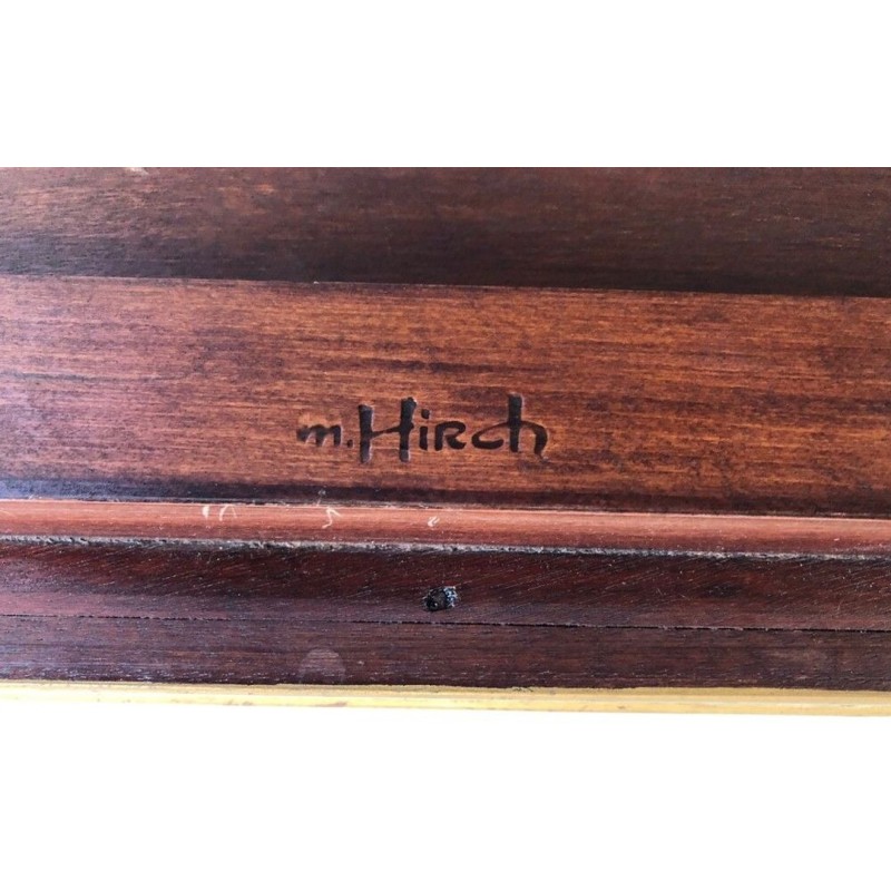 Carved & Gilt Wood Coffee Table with Mirror Top, Signed M. Hirch, France circa 1940