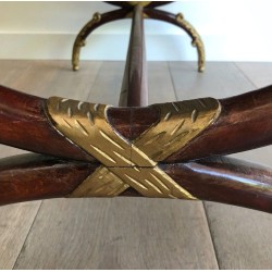 Carved & Gilt Wood Coffee Table with Mirror Top, Signed M. Hirch, France circa 1940