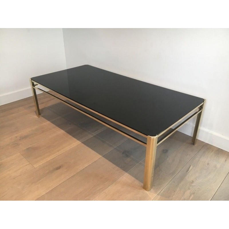 Bronze & Brass Coffee Table Signed Jacques Théophile Lepelletier, Numbered, France circa 1970