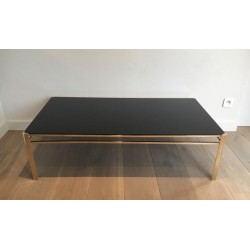 Bronze & Brass Coffee Table Signed Jacques Théophile Lepelletier, Numbered, France circa 1970