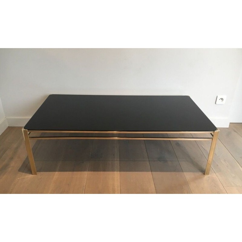 Bronze & Brass Coffee Table Signed Jacques Théophile Lepelletier, Numbered, France circa 1970