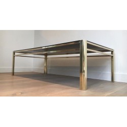 Bronze & Brass Coffee Table Signed Jacques Théophile Lepelletier, Numbered, France circa 1970