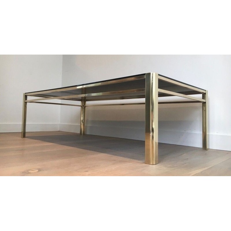 Bronze & Brass Coffee Table Signed Jacques Théophile Lepelletier, Numbered, France circa 1970