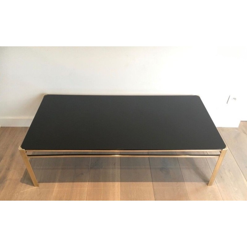 Bronze & Brass Coffee Table Signed Jacques Théophile Lepelletier, Numbered, France circa 1970