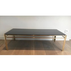 Bronze & Brass Coffee Table Signed Jacques Théophile Lepelletier, Numbered, France circa 1970