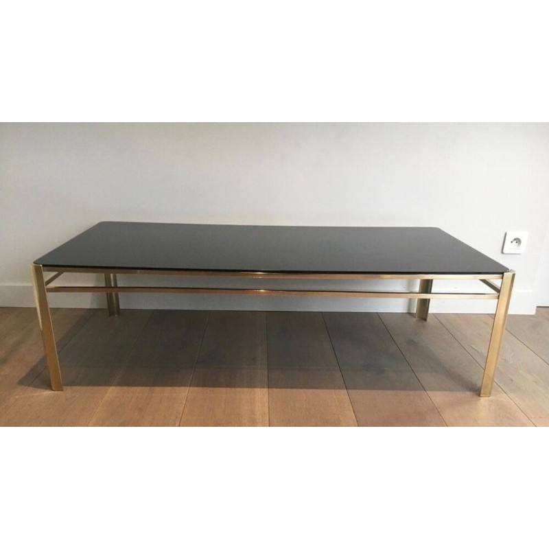 Bronze & Brass Coffee Table Signed Jacques Théophile Lepelletier, Numbered, France circa 1970