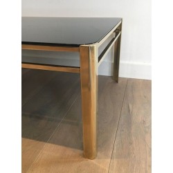 Bronze & Brass Coffee Table Signed Jacques Théophile Lepelletier, Numbered, France circa 1970