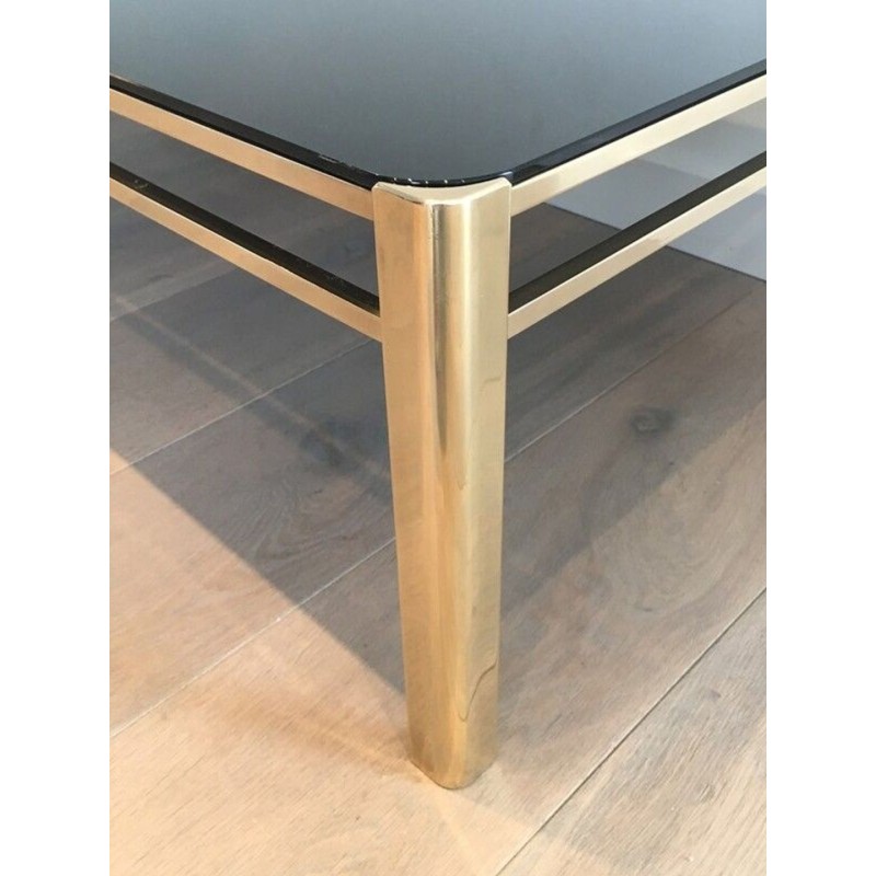 Bronze & Brass Coffee Table Signed Jacques Théophile Lepelletier, Numbered, France circa 1970