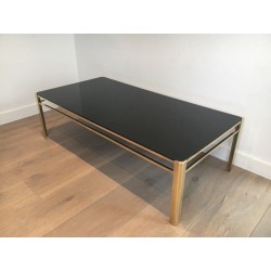 Bronze & Brass Coffee Table Signed Jacques Théophile Lepelletier, Numbered, France circa 1970
