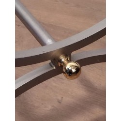 Brushed Steel and Brass Swan Coffee Table by Maison Jansen