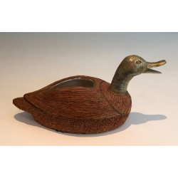 Duck Vide-Poche in Ceramic and Brass, Tarzia Firenze, Italian Work, circa 1970